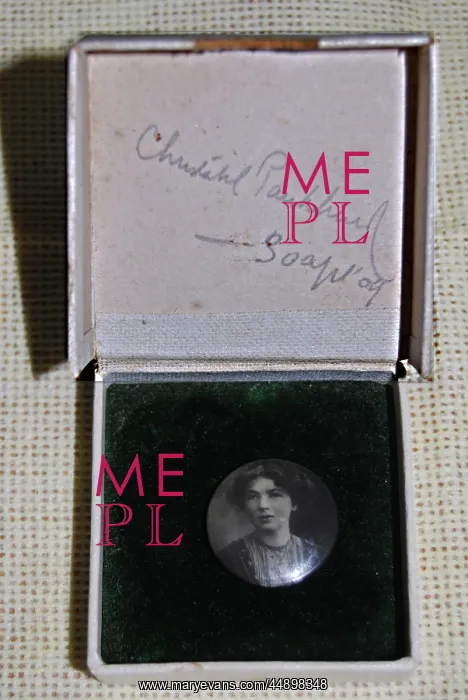 : Suffragette W.S.P.U Christabel Pankhurst Box : Suffragette W.S.P.U Christabel Pankhurst Box