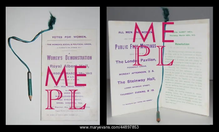 : Suffragette W.S.P.U Demonstration Programme : Suffragette W.S.P.U Demonstration Programme