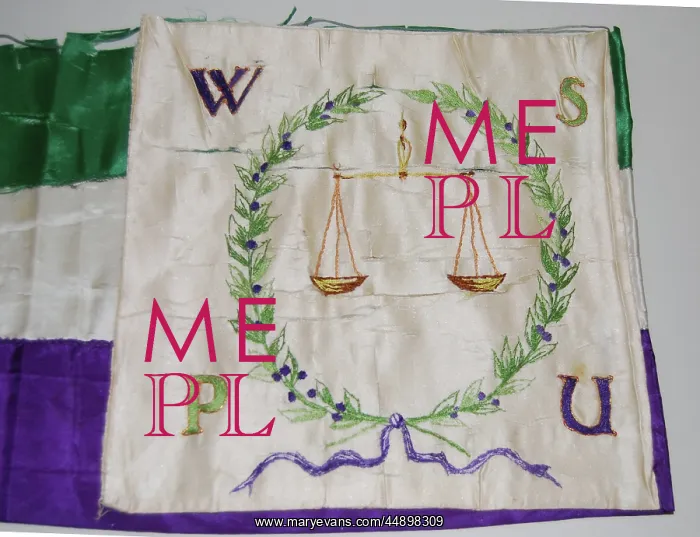  : Suffragette W.S.P.U Regalia Flag