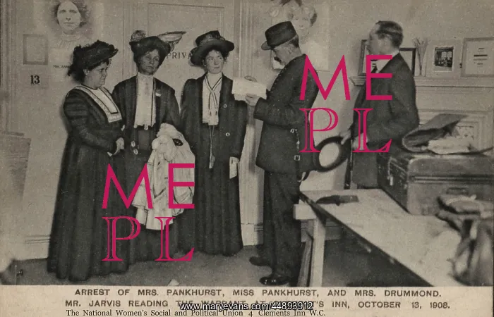 : Suffragettes Arrested Clements Inn 1908 : Suffragettes Arrested Clements Inn 1908