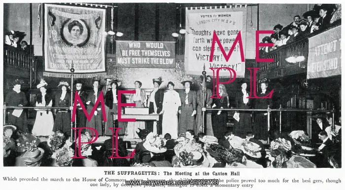 : Suffragettes in Meeting at the Caxton Hall 1908 : Suffragettes in Meeting at the Caxton Hall 1908