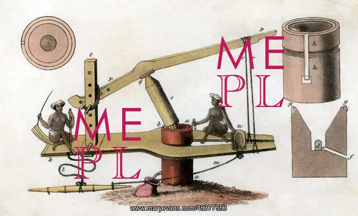 : Sugar mill for crushing cane to extract juice 1822 : Sugar mill for crushing cane to extract juice 1822