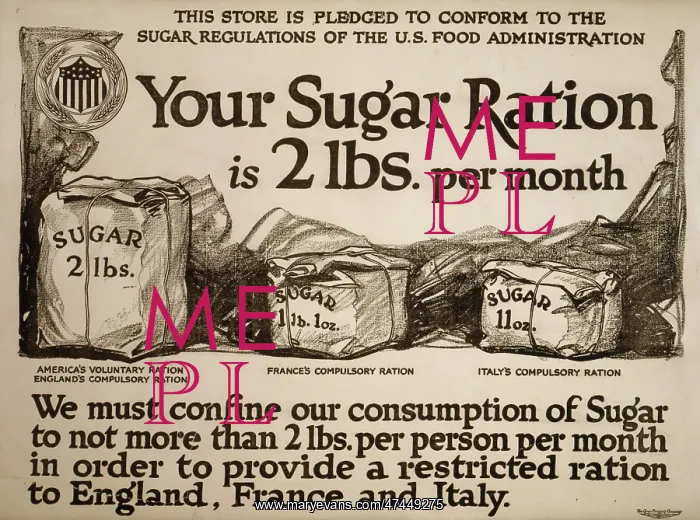 : Your sugar ration is 2 lbs. per month : Your sugar ration is 2 lbs. per month
