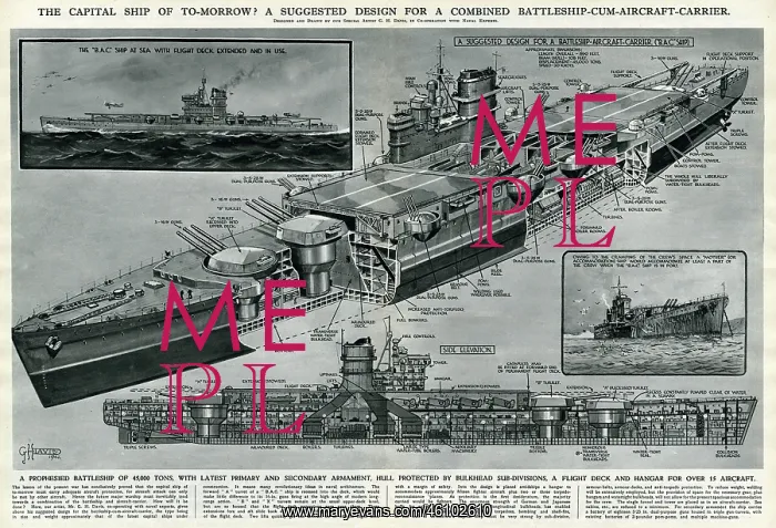 : Suggested design for warship by G. H. Davis : Suggested design for warship by G. H. Davis