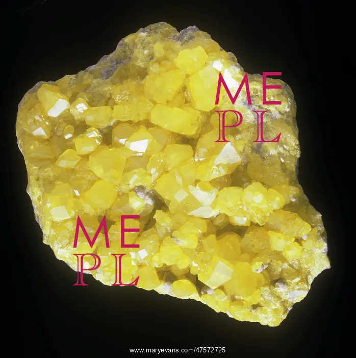 : Sulphur. Mass of crystals of sulphur from Girgenti, Sicily : Sulphur. Mass of crystals of sulphur from Girgenti, Sicily