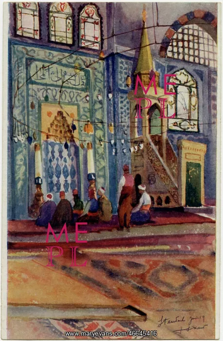 : Sultan Ahmed Mosque - Istanbul, Turkey, Interior with Minbar : Sultan Ahmed Mosque - Istanbul, Turkey, Interior with Minbar