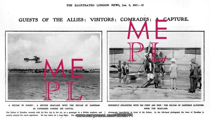 : Sultan of Zanzibar in British seaplane, 1917 : Sultan of Zanzibar in British seaplane, 1917