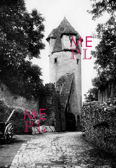 : Sulzfeld. The Eulenturm (Owls Tower) at the walls of Sulzfeld (undated picture) : Sulzfeld. The Eulenturm (Owls Tower) at the walls of Sulzfeld (undated picture)