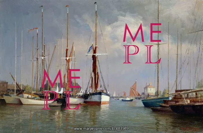 : Summer Evening ' boats in harbour : Summer Evening ' boats in harbour