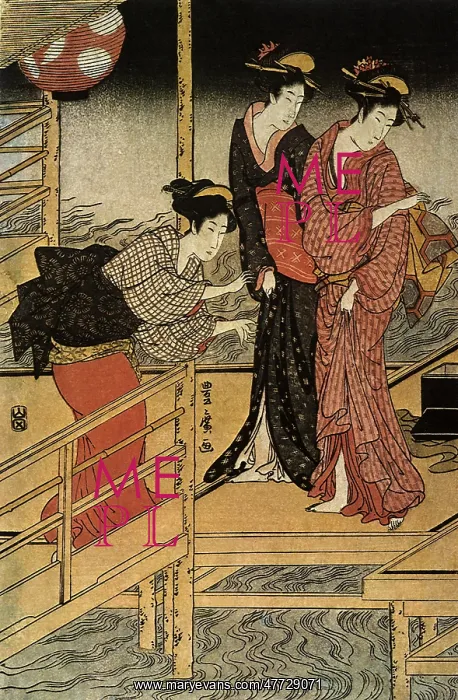 : Summer Evening by the Riverside at Shijo : Summer Evening by the Riverside at Shijo
