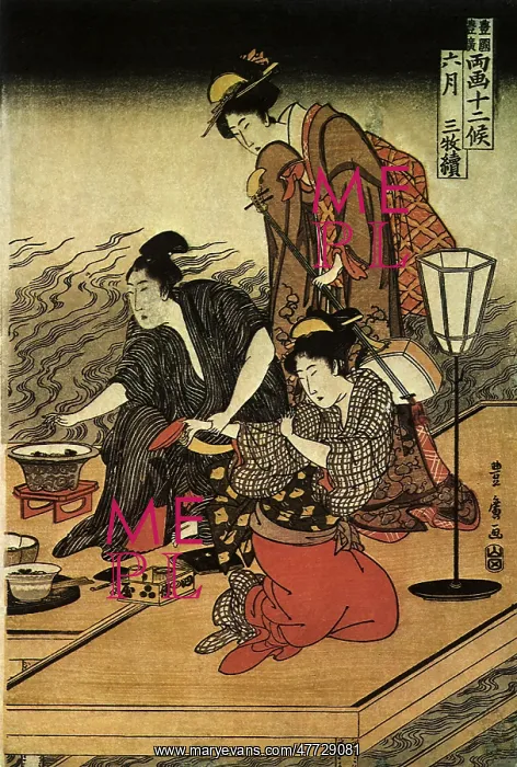 : Summer Evening by the Riverside at Shijo : Summer Evening by the Riverside at Shijo