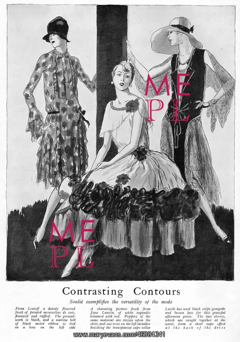 : Three Summer gowns from Paris 1927 : Three Summer gowns from Paris 1927