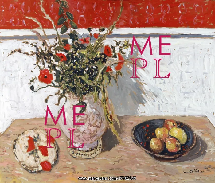 : Summer Still Life ' vase of poppies etc : Summer Still Life ' vase of poppies etc