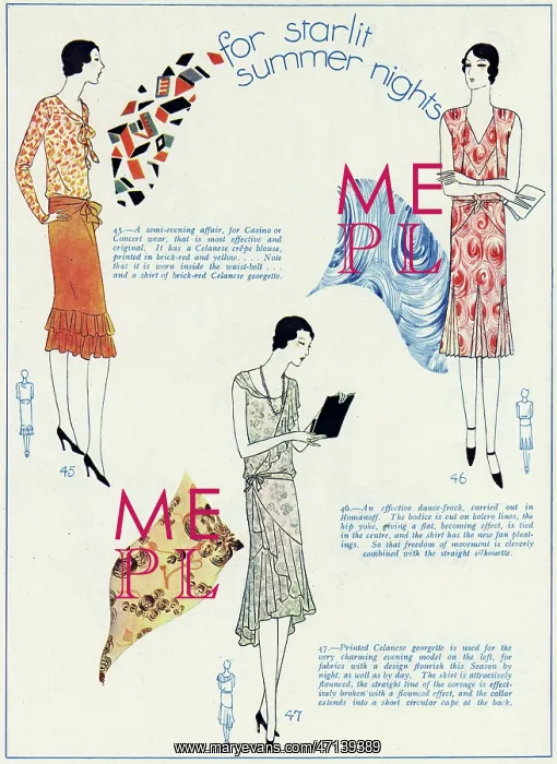 : Summer patterned dresses 1929 : Summer patterned dresses 1929