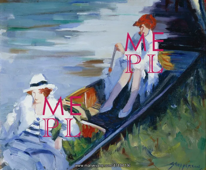 : Summer ' two young women in a punt : Summer ' two young women in a punt