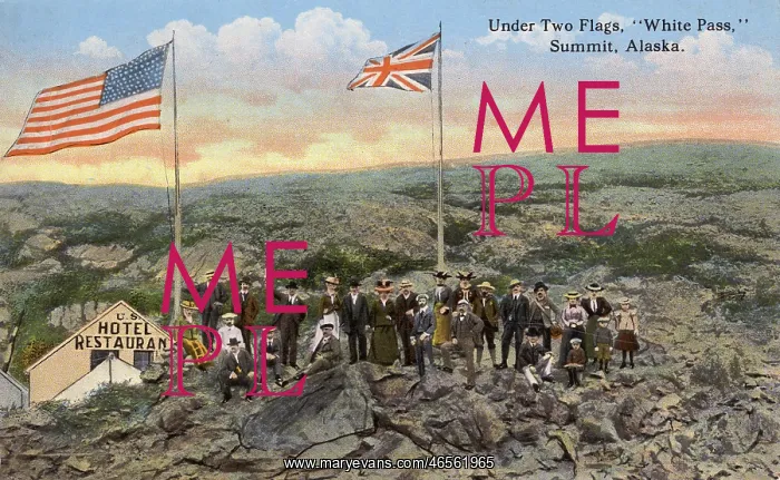 : The Summit of White Pass, Alaska - Two flags : The Summit of White Pass, Alaska - Two flags