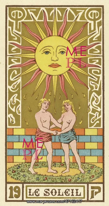  : The Sun depicted on a Tarot card
