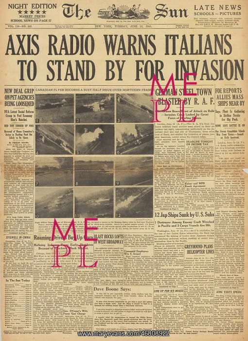 : The Sun front page Allies prepare to invade Sicily : The Sun front page Allies prepare to invade Sicily
