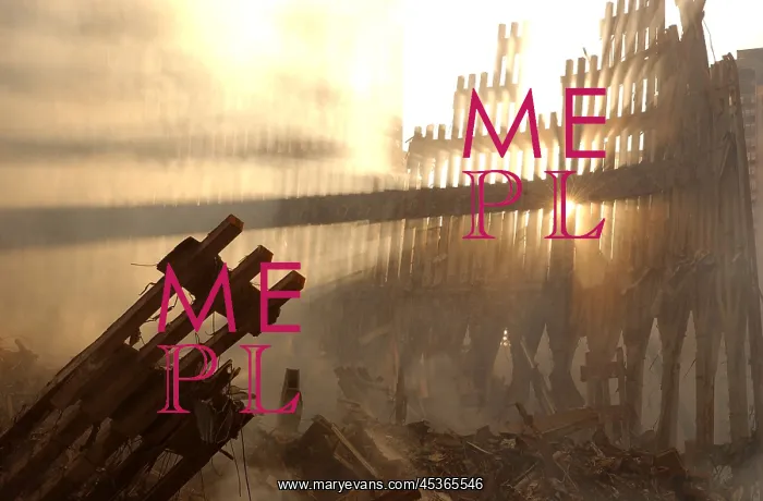 : Sun streams through the dust over the wreckage of : Sun streams through the dust over the wreckage of