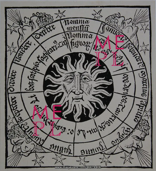 : Sun. Woodcut of the work of 'Anianus; : Sun. Woodcut of the work of 'Anianus;
