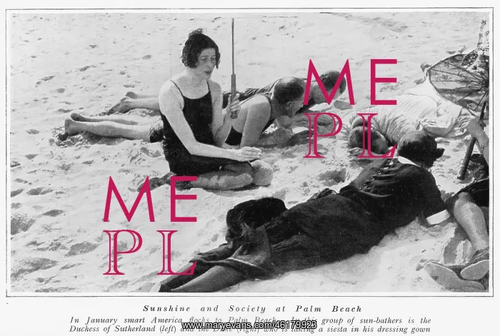 : Sunbathers at Palm Beach, Florida including the : Sunbathers at Palm Beach, Florida including the