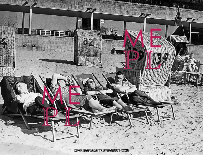 : Sunbathing at the Strandbad Wannsee, 1939 : Sunbathing at the Strandbad Wannsee, 1939