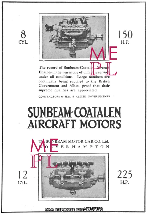 : Sunbeam-Coatalen Aero Engines 1916 : Sunbeam-Coatalen Aero Engines 1916