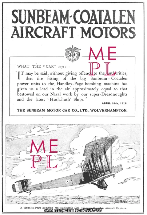 : Sunbeam-Coatalen Aero Engines 1918 : Sunbeam-Coatalen Aero Engines 1918