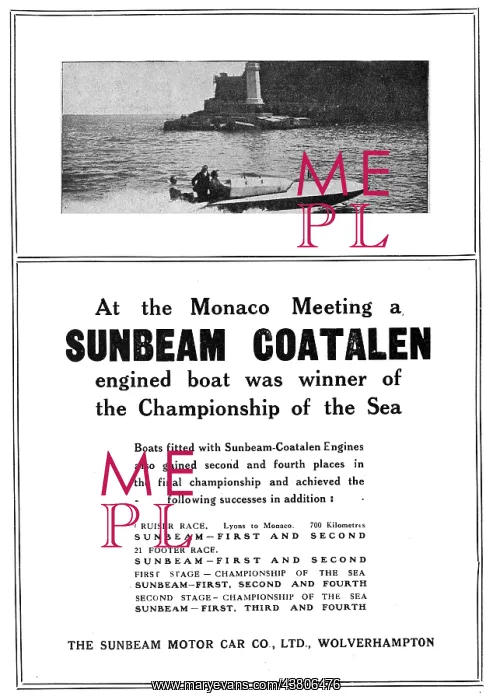 : Sunbeam-Coatalen Marine Engines : Sunbeam-Coatalen Marine Engines