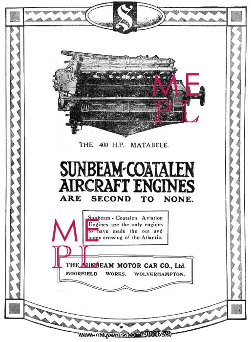 : Sunbeam-Coatalen Matabele Aero Engine : Sunbeam-Coatalen Matabele Aero Engine