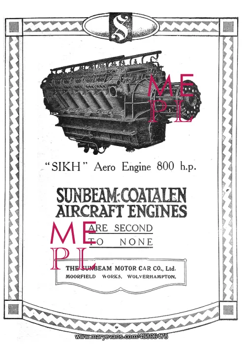 : Sunbeam-Coatalen Sikh Aero Engine 1920 : Sunbeam-Coatalen Sikh Aero Engine 1920