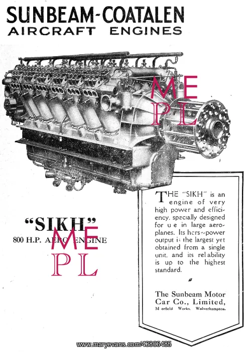 : Sunbeam-Coatalen Sikh Aero Engine : Sunbeam-Coatalen Sikh Aero Engine