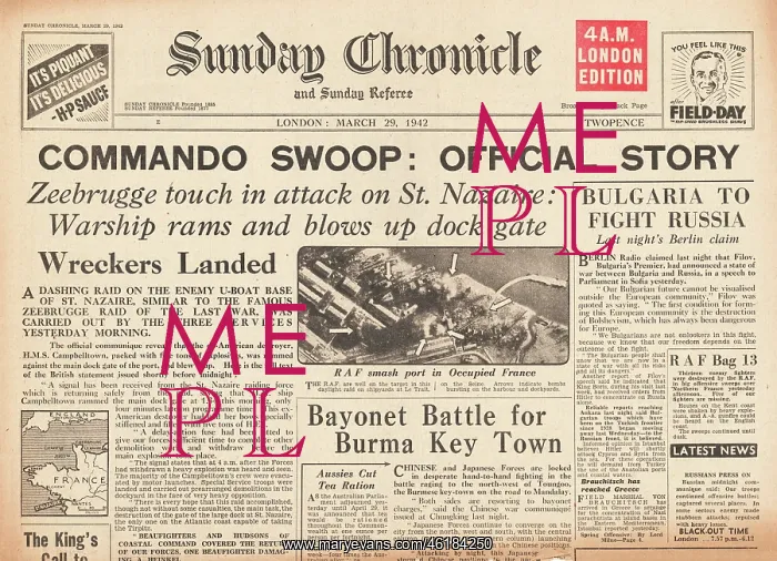: Sunday Chronicle British Commando Raid Docks at St.Nazaire : Sunday Chronicle British Commando Raid Docks at St.Nazaire