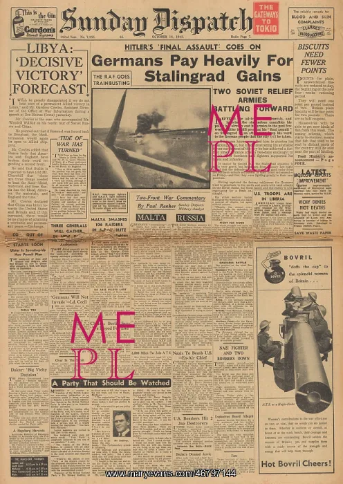 : Sunday Dispatch front page Battle of Stalingrad : Sunday Dispatch front page Battle of Stalingrad