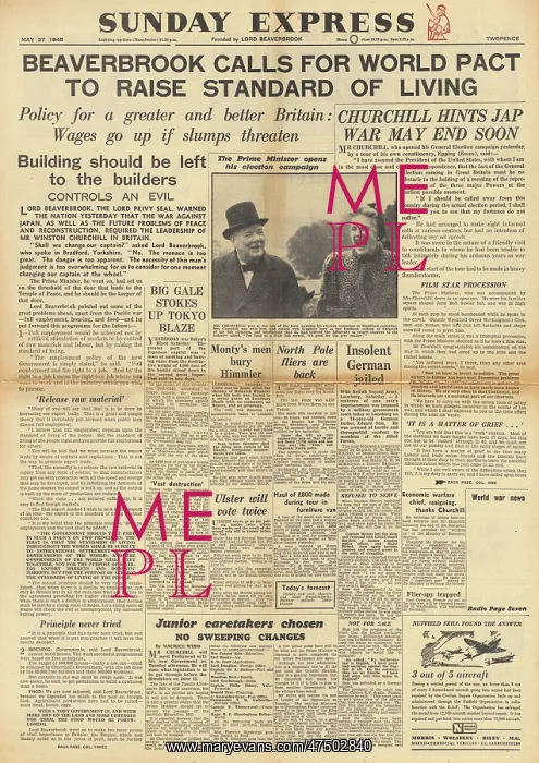 : Sunday Express - Beaverbook plan for standard of living : Sunday Express - Beaverbook plan for standard of living