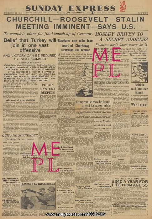 : Sunday Express front page Tehran conference