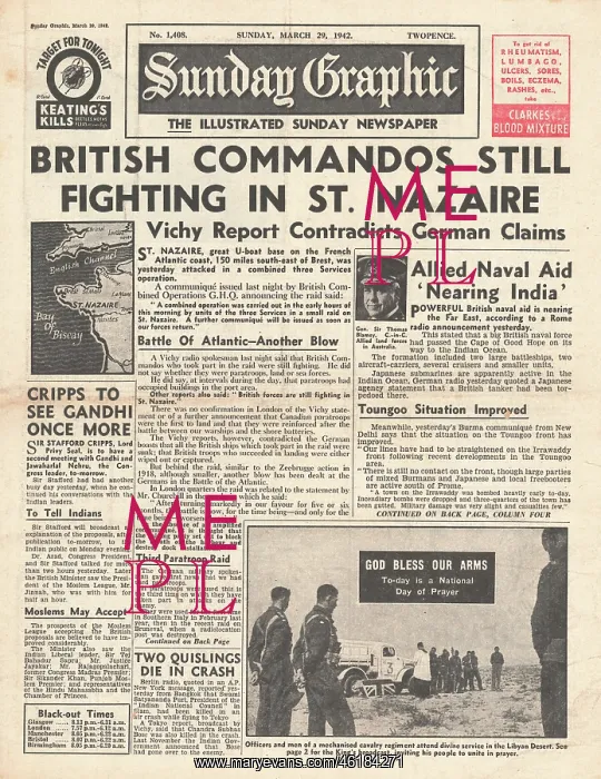 : Sunday Graphic British Commando Raid Docks at St.Nazaire : Sunday Graphic British Commando Raid Docks at St.Nazaire