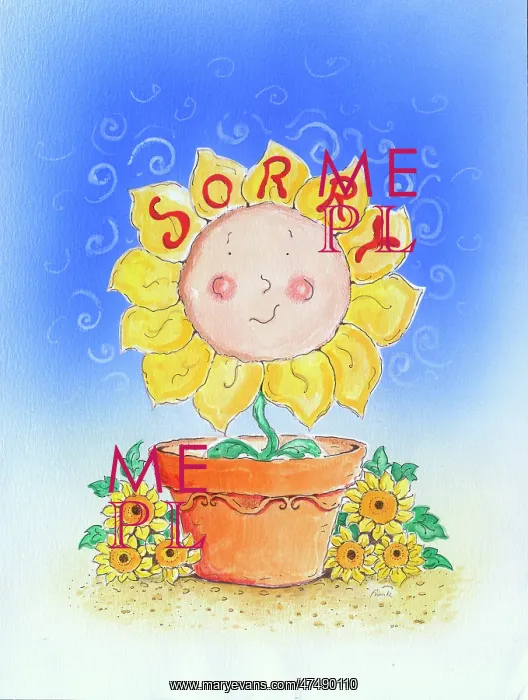  : Sunflower in a pot with Sorry on its petals