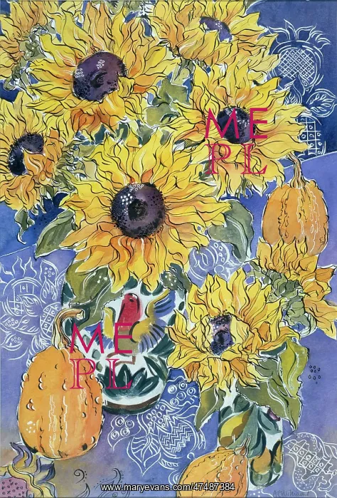 : Sunflowers and Gourds : Sunflowers and Gourds