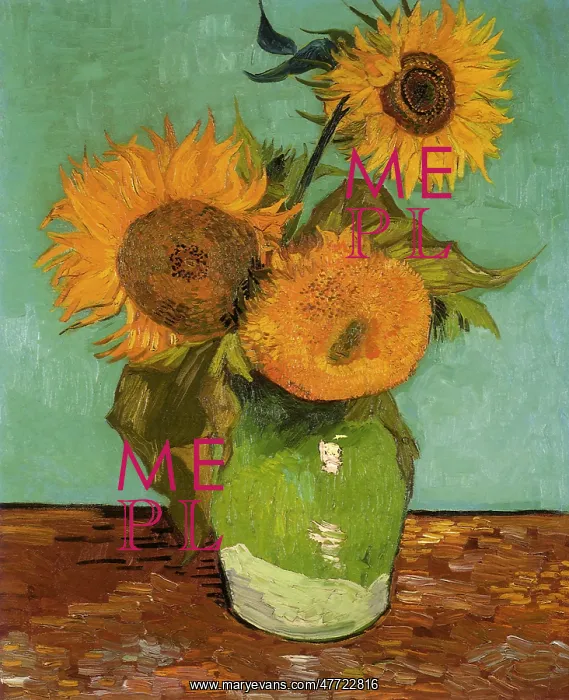 : Three Sunflowers in a Vase, by Van Gogh : Three Sunflowers in a Vase, by Van Gogh