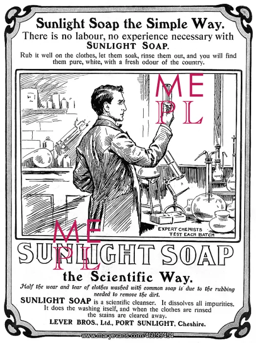 : Sunlight Soap advertisement, 1903 : Sunlight Soap advertisement, 1903