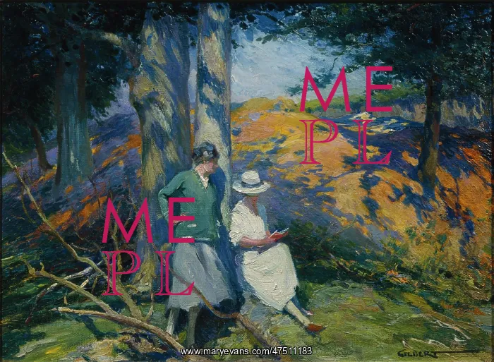 : A Sunny Bank ' two woman by a tree : A Sunny Bank ' two woman by a tree