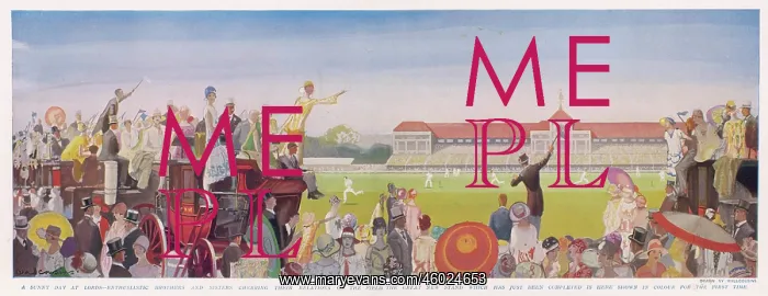 : Sunny Day at Lord's by Ernest Wallcousins : Sunny Day at Lord's by Ernest Wallcousins