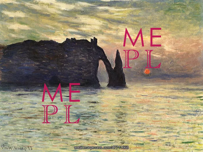  : Sunset at Etretat, by Monet