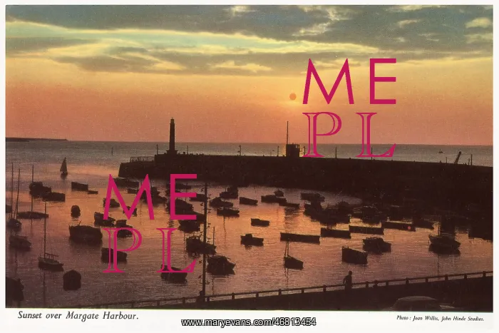 : Sunset over Margate Harbour, Kent : Sunset over Margate Harbour, Kent