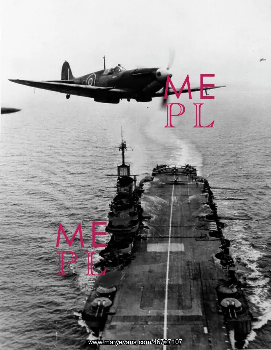 : Supermarine Seafire IIc above carrier