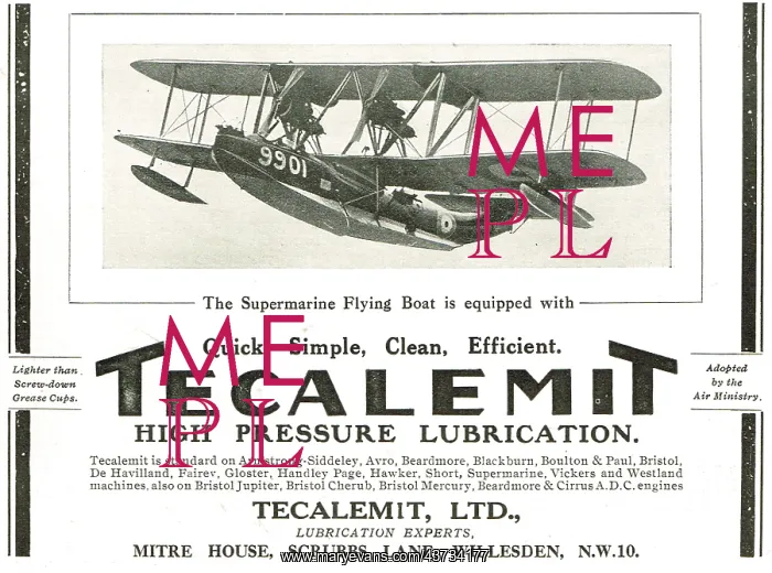 : Supermarines Use The Tecalemit High Pressure Lubrication : Supermarines Use The Tecalemit High Pressure Lubrication