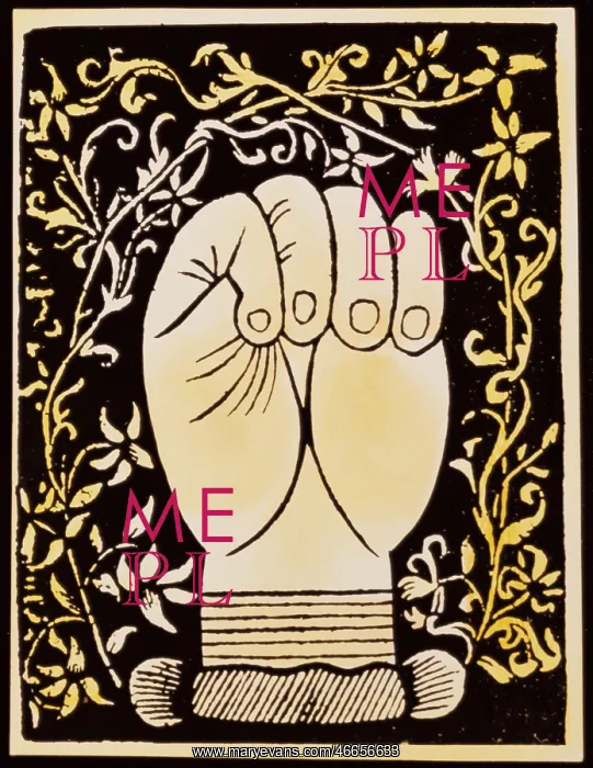 : superstition, chiromancy, closed hand, woodcut : superstition, chiromancy, closed hand, woodcut