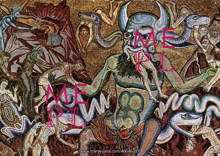 : superstition, hell, detail from the mosaics of : superstition, hell, detail from the mosaics of
