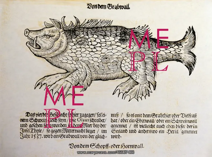 : superstition, mythical creatures, Grabwall, woodcut : superstition, mythical creatures, Grabwall, woodcut